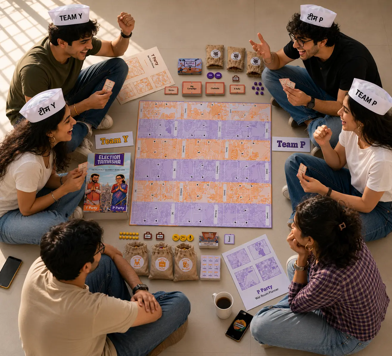 Election Tamasha Photo with onlooker in centre